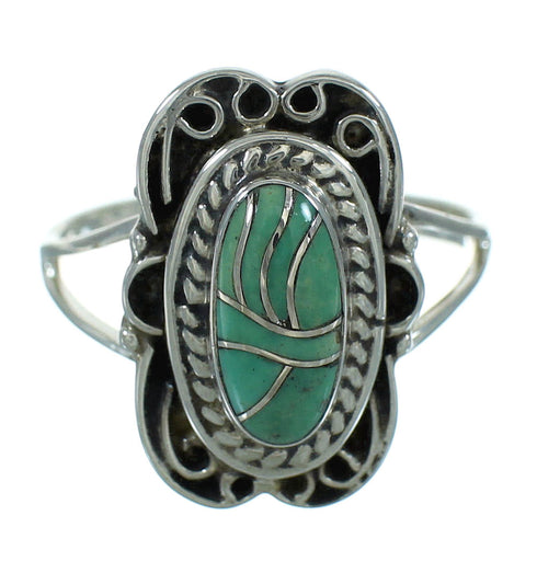 Southwestern Sterling Silver And Turquoise Jewelry Ring Size 6 YX69680